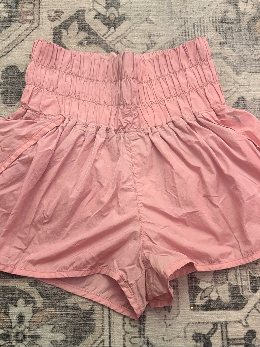 Free People High-Waist Pink Smocked Women's Shorts